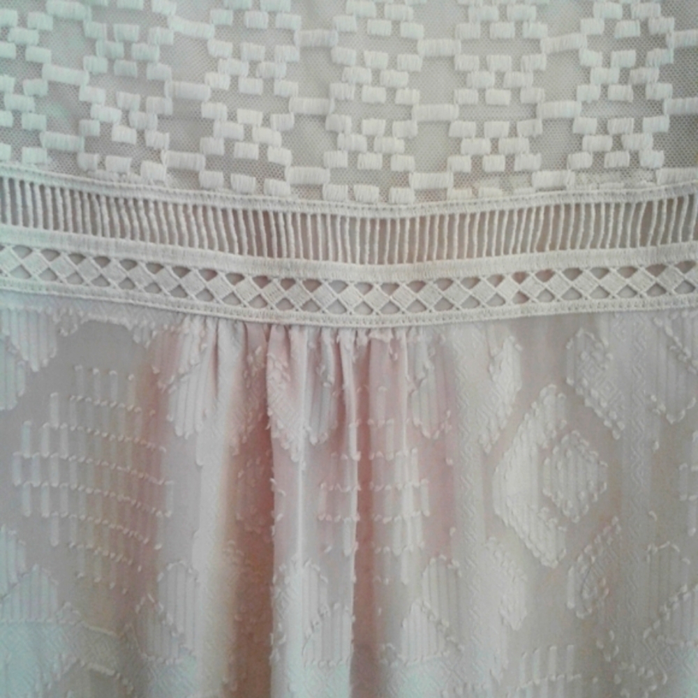 Anthropologie floreat  light pink Boho dress with Lace and Bell Sleeves - Picture 7 of 8